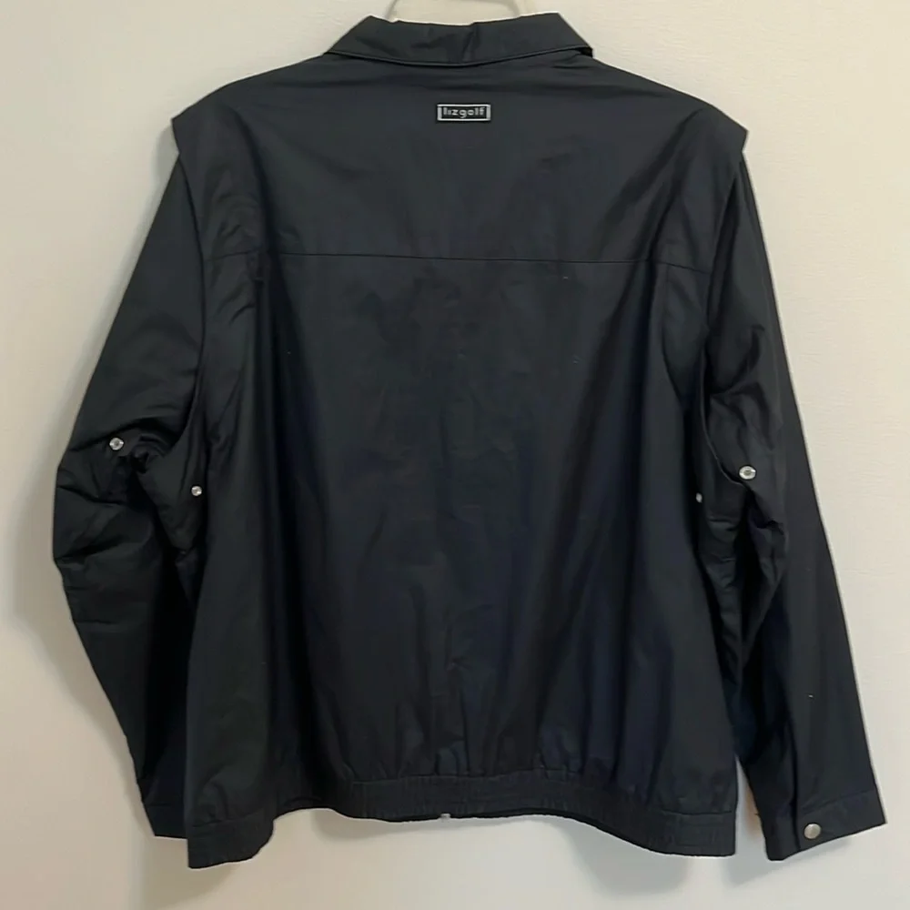 LizGolf utility jacket windbreaker vest plus size 2X black lightweight pockets